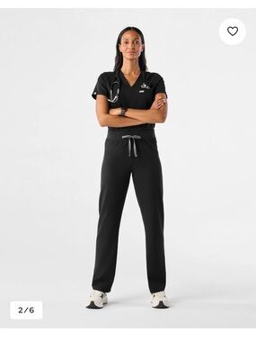 Figs Women's Black Livingston pant high rise